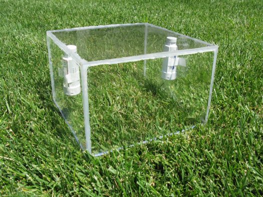 Litvak’s mini-chamber used to measure ET in urban lawns.